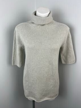 The Row Gray Short Sleeve Cashmere Sweater Need Repair Small